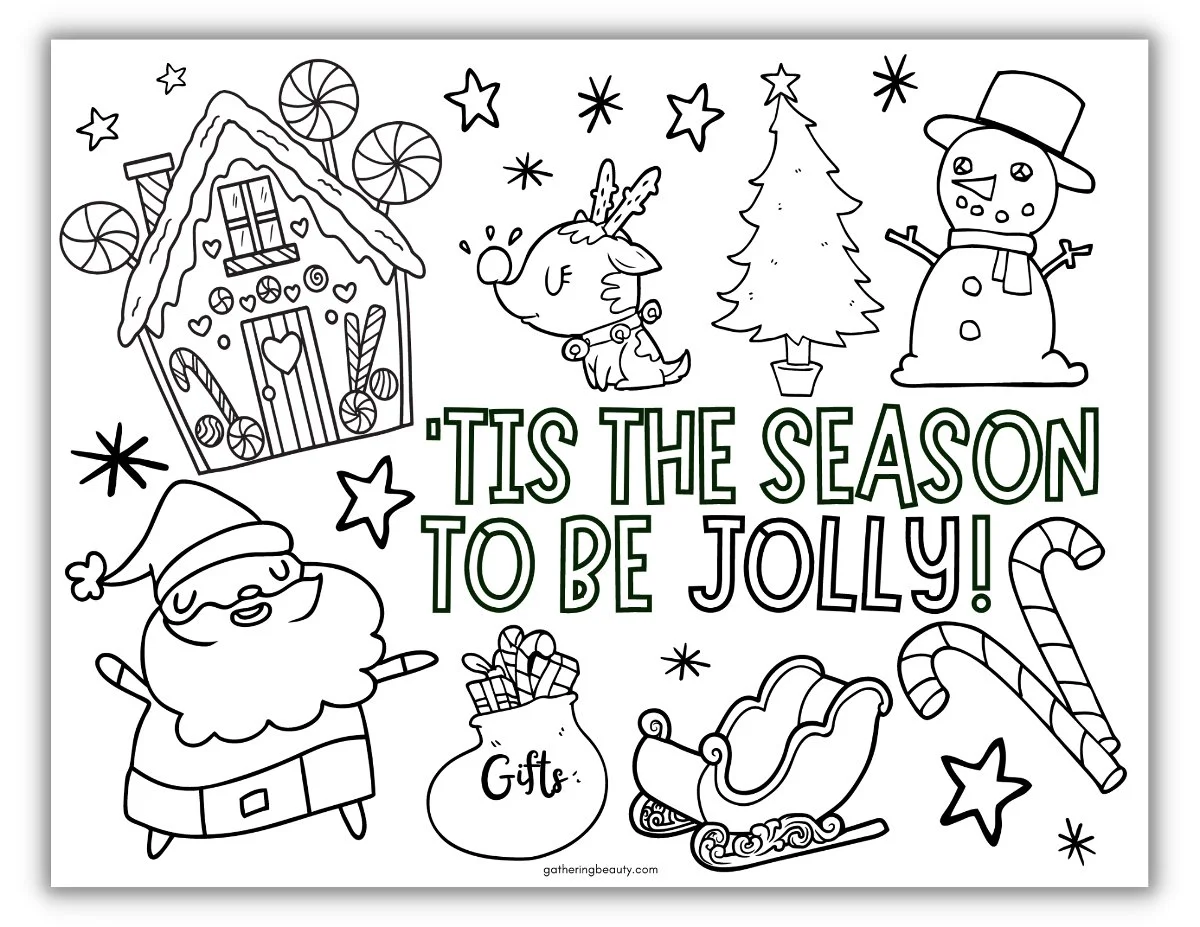 christmas coloring activities for kids - free printable
